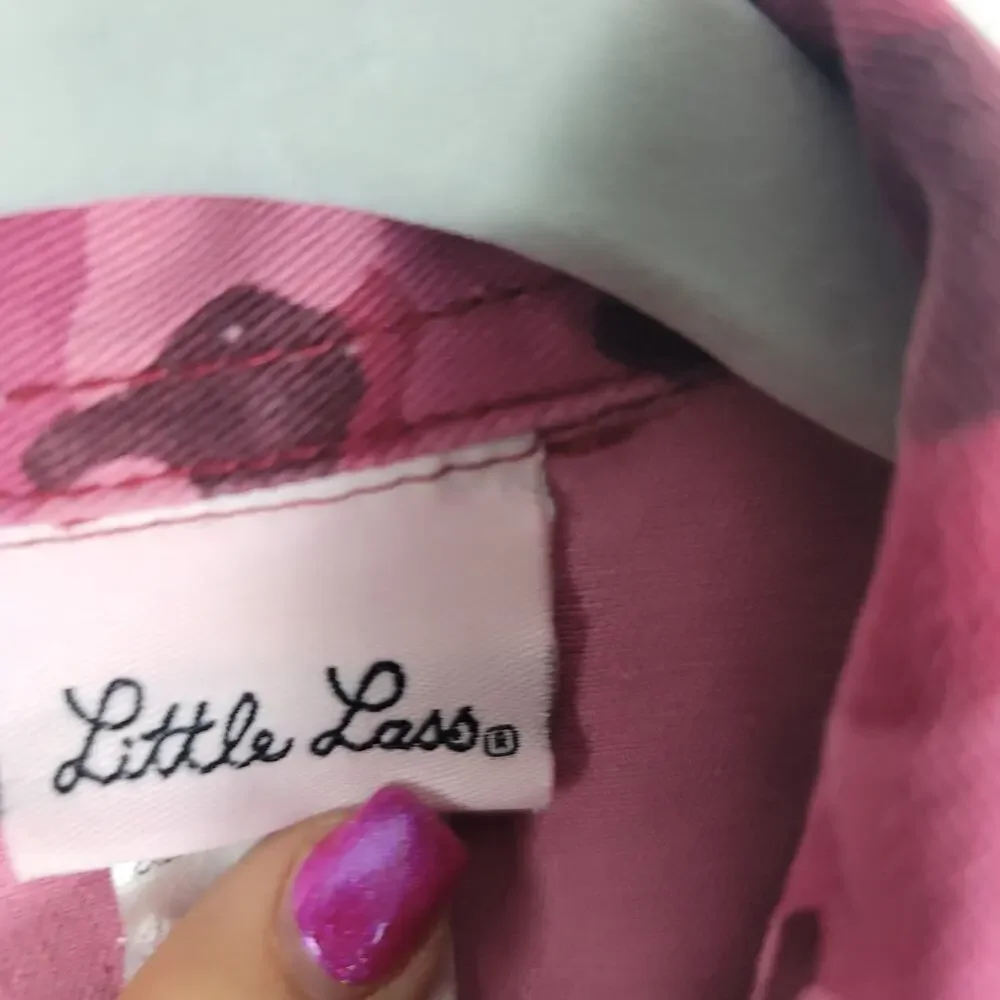 Little Lass Pink Camo Rose Bling Long Line Jacket Girls 6